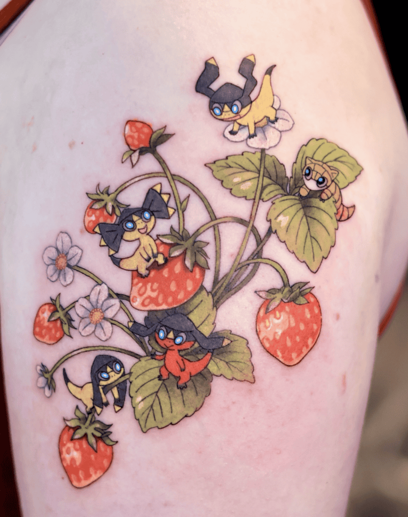 Helioptile Flowers Kalos Pokémon Tattoo