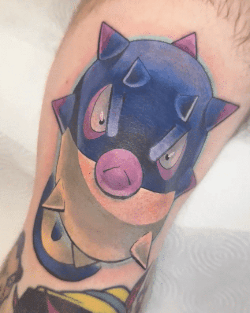 Hisuian Qwilfish Angry Hisui Pokémon Tattoo