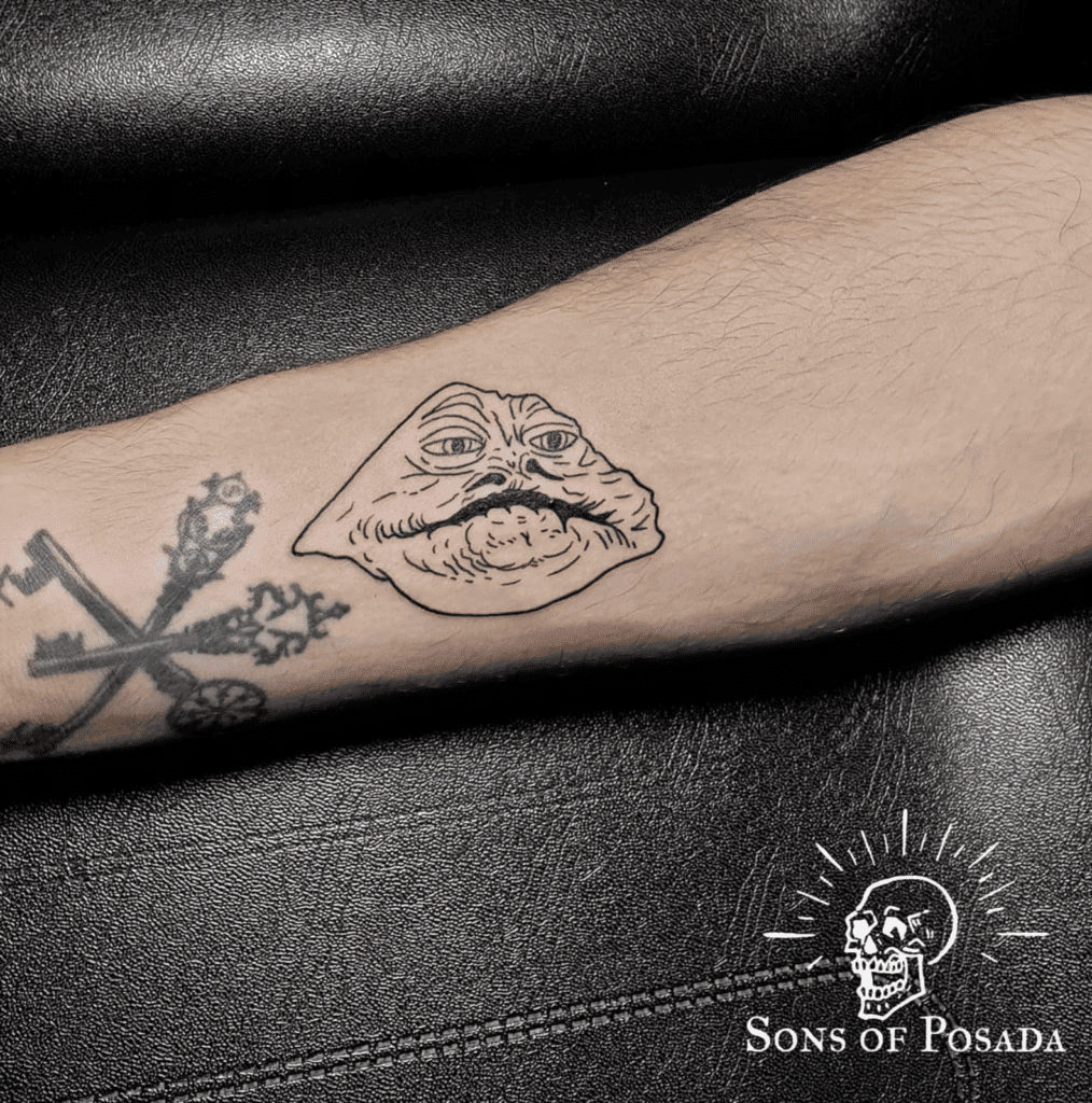 Jabba the Hutt Head Star Wars Tattoo