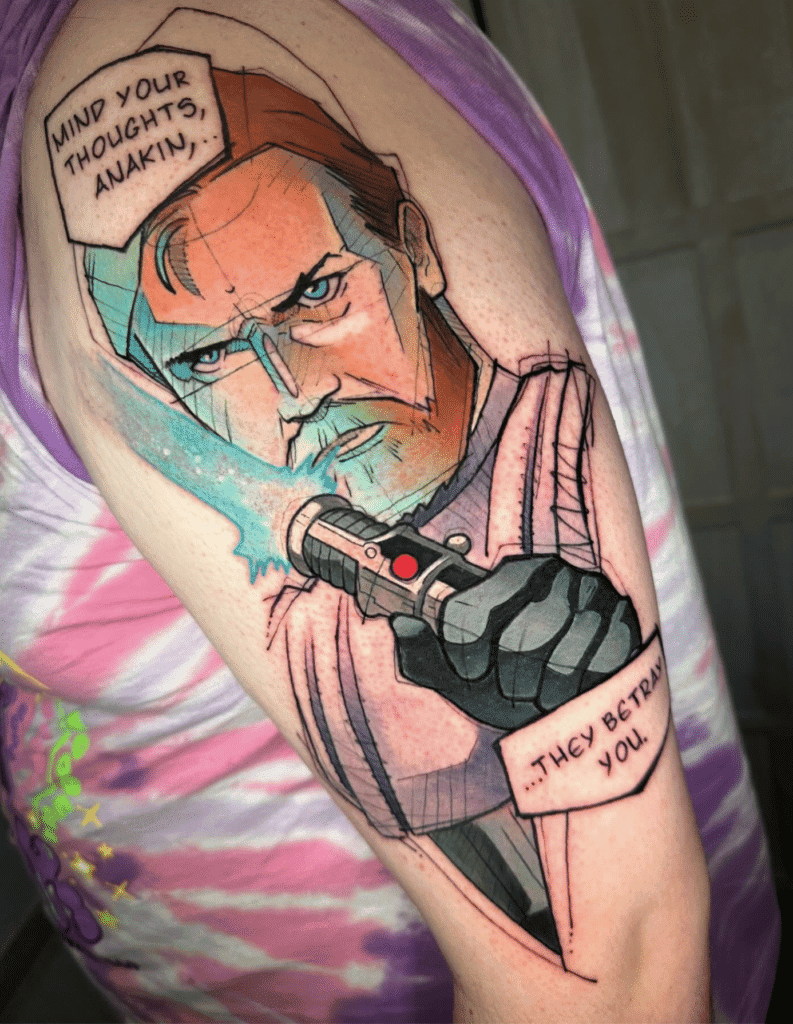 Obi-Wan Sketch Star Wars Tattoo