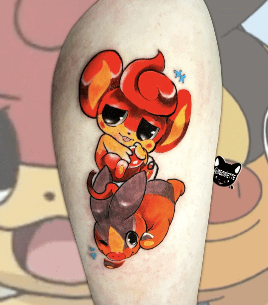 Pansear Unova Pokémon Tattoo