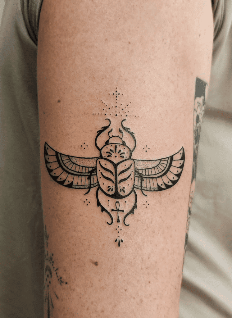 Scarab Simple Egyptian Mythology Tattoo
