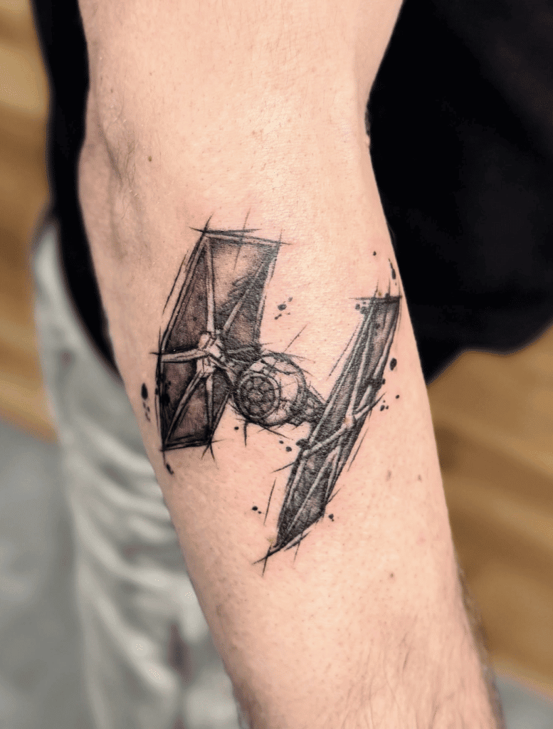 TIE Fighter Sketch Star Wars Tattoo