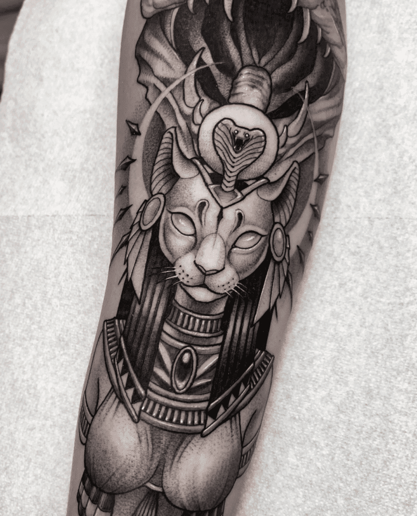 Tefnut Cat Egyptian Mythology Tattoo