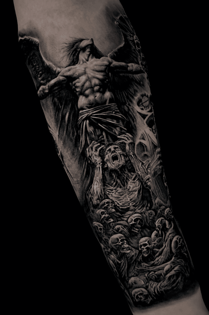 Thanatos Death Greek Mythology Tattoo