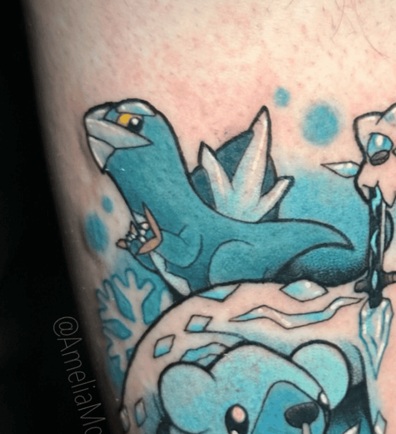 Arctibax Ice Paldea Pokémon Tattoo