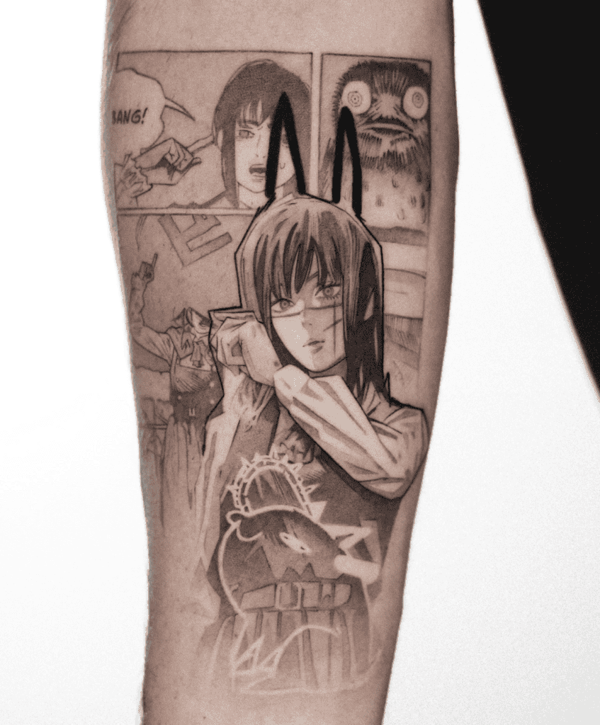Asa Panels Chainsaw Man Tattoo
