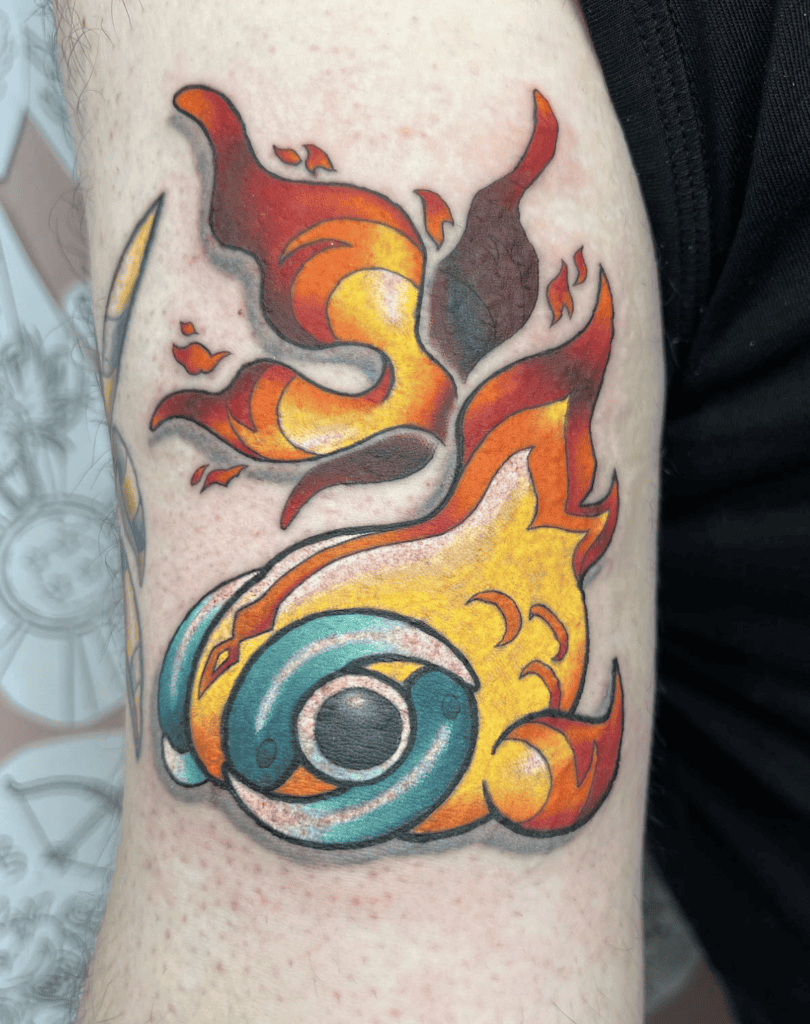 Chi-Yu Flame Paldea Pokémon Tattoo