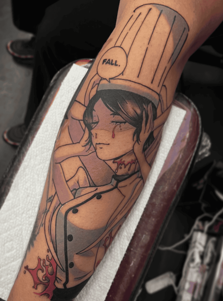 Falling Devil Chainsaw Man Tattoo
