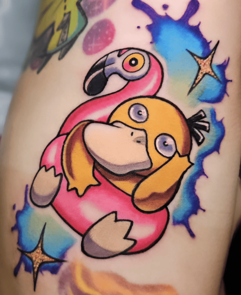 Flamigo Rubber Paldea Pokémon Tattoo