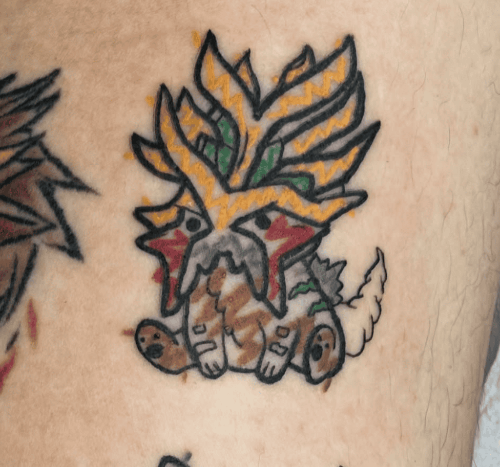Gouging Fire Paldea Pokémon Tattoo