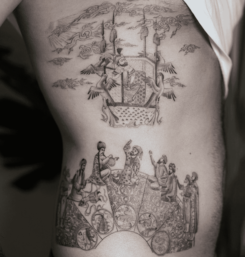 Kaykavus Persian Mythology Tattoo