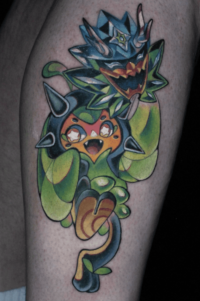 Ogerpon Happy Paldea Pokémon Tattoo