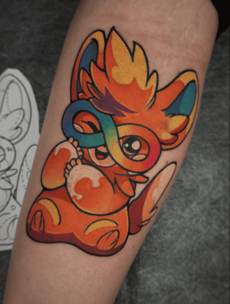 Pawmot Mask Paldea Pokémon Tattoo