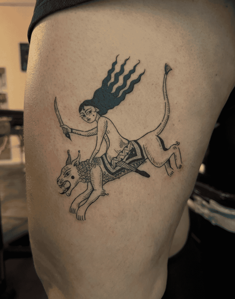 Shirzan Persian Mythology Tattoo