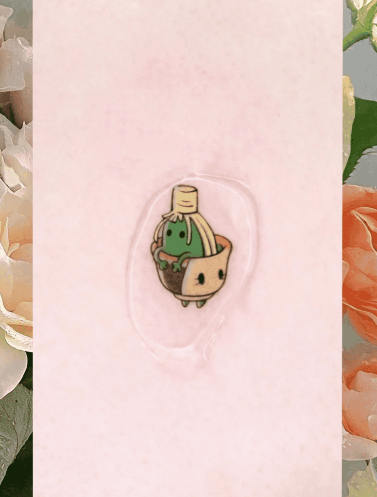 Sinistcha Cute Paldea Pokémon Tattoo