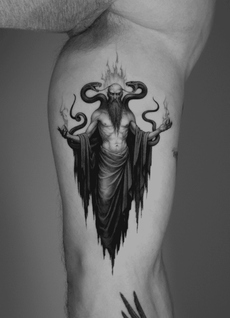 Zahhak Persian Mythology Tattoo