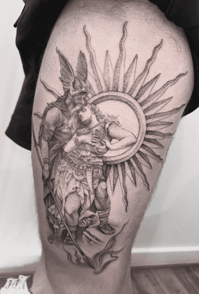 Brynhildr Sun Norse Mythology Tattoo