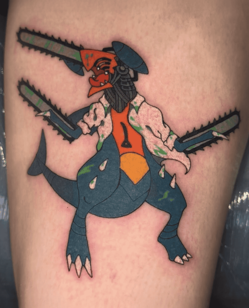 Chainsaw Man X Pokémon Tattoo