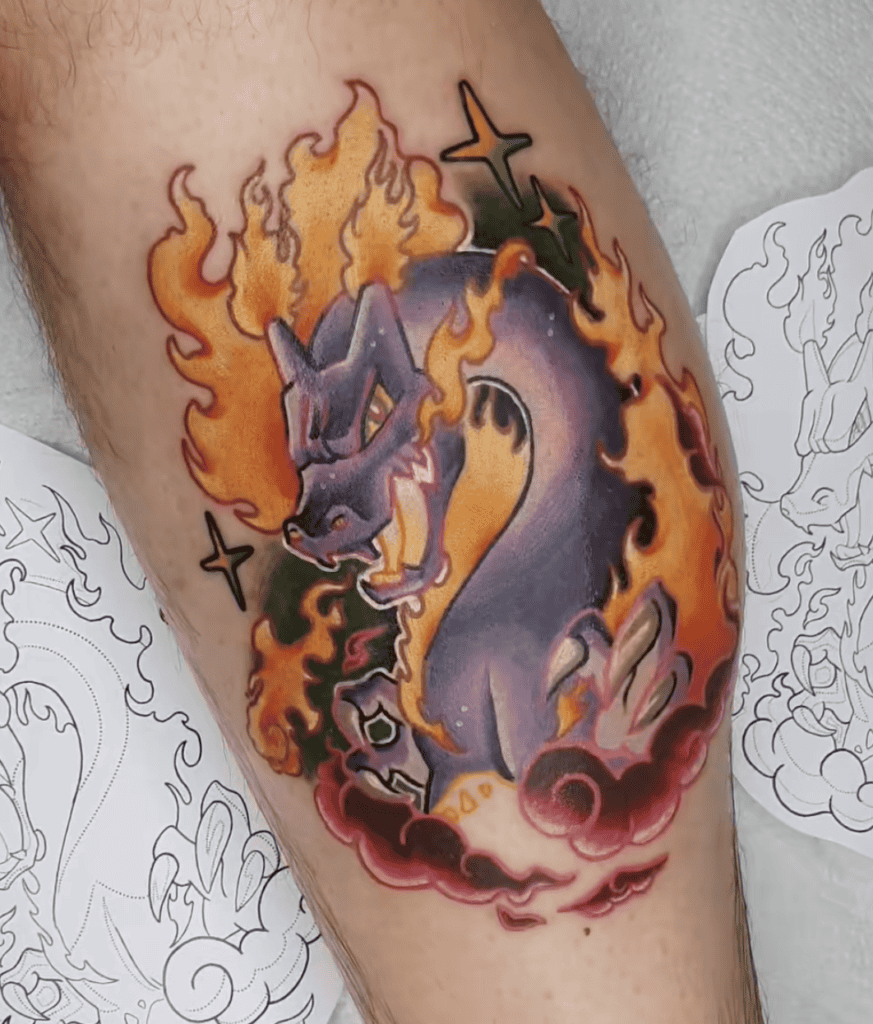 Charizard Shiny Gigantamax Pokémon Tattoo
