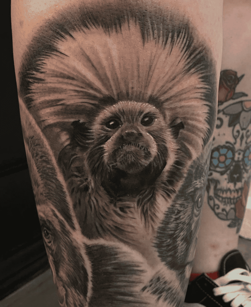 Cotton Top Tamarin Monkey Tattoo