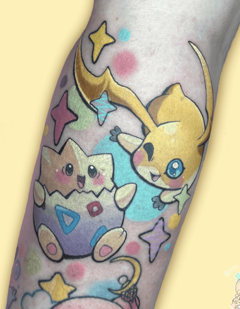 Digimon X Pokémon Tattoo