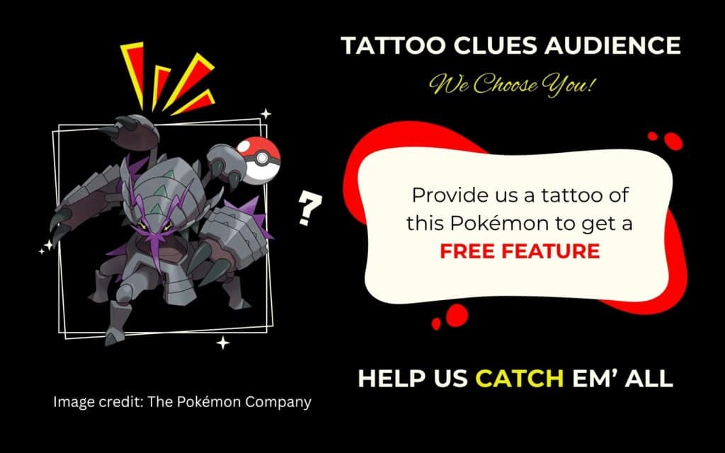 Finding Mega Golisopod Pokémon Tattoo