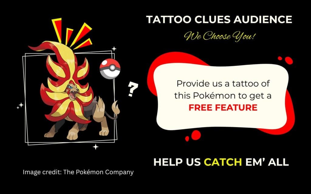 Finding Mega Pyroar Pokémon Tattoo