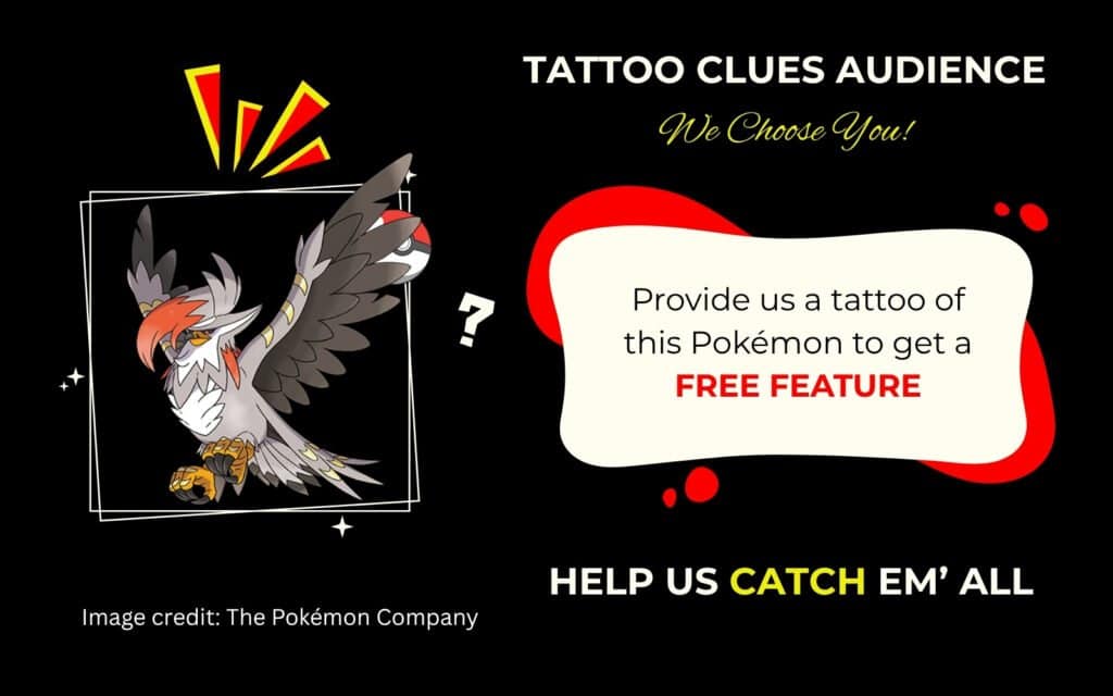 Finding Mega Staraptor Pokémon Tattoo