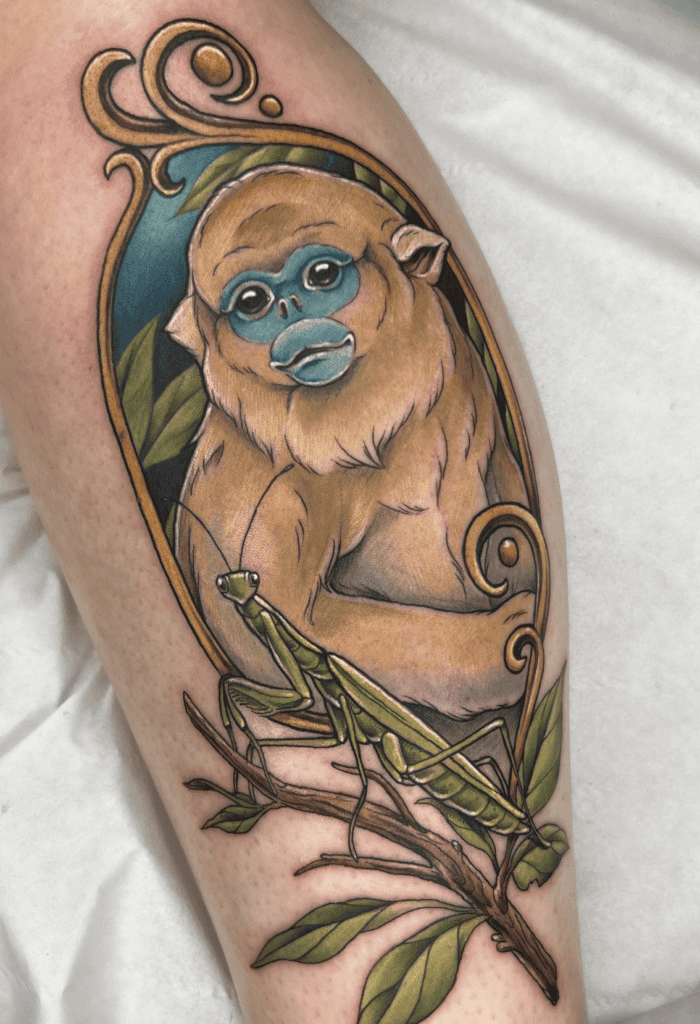 Golden Snub-Nosed Monkey Frame Tattoo