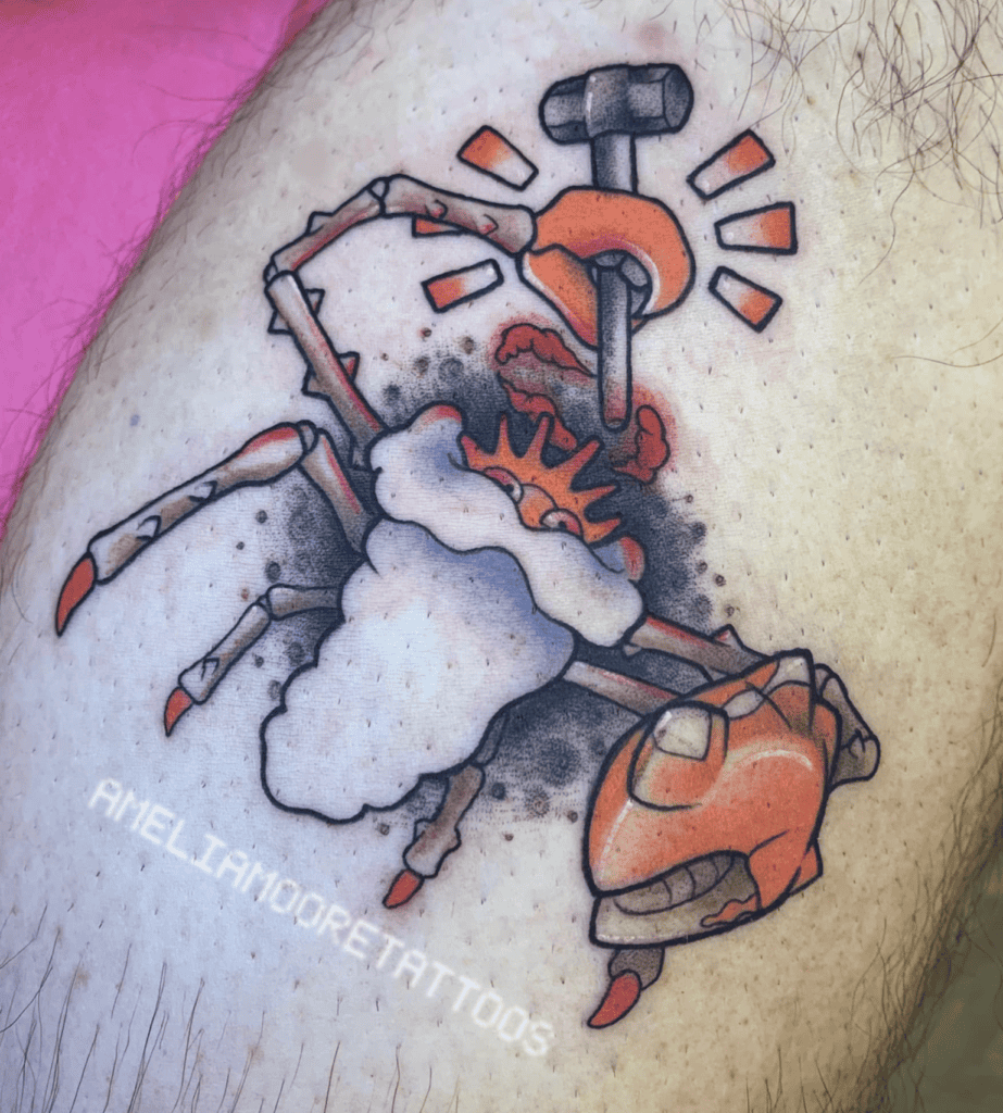 Kingler Hammer Gigantamax Pokémon Tattoo