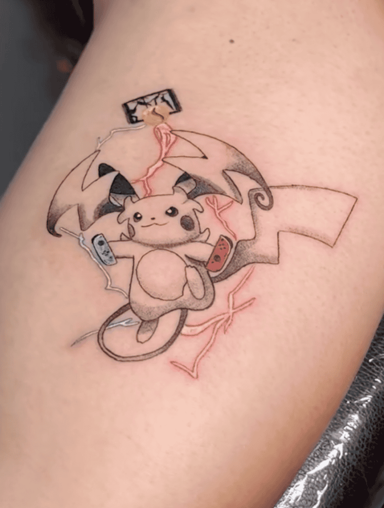 Mega Raichu X Nintendo Mega Pokémon Tattoo