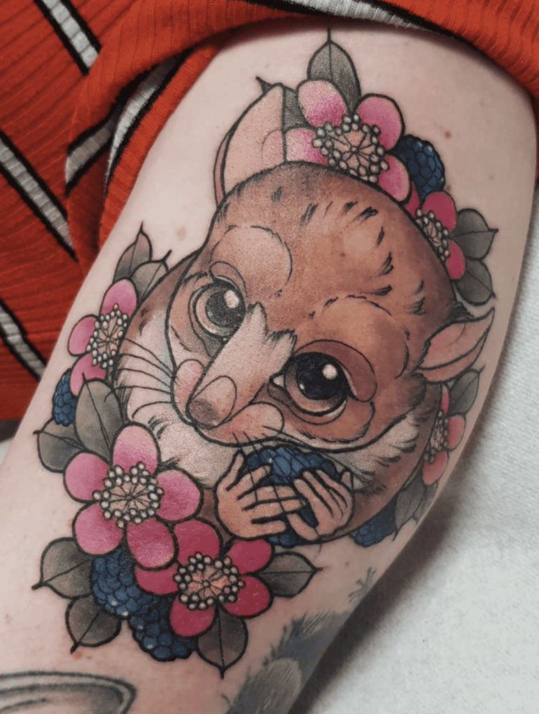 Mouse Lemur Flower Primate Tattoo