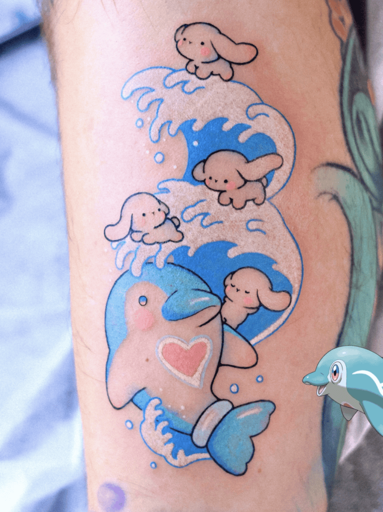 Palafin Play Paldea Pokémon Tattoo