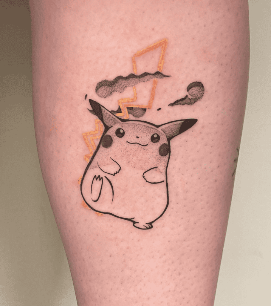 Pikachu Gigantamax Pokémon Tattoo