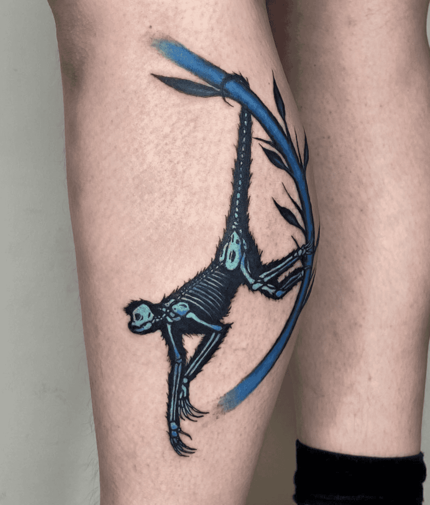 Spider Monkey Skeleton Tattoo