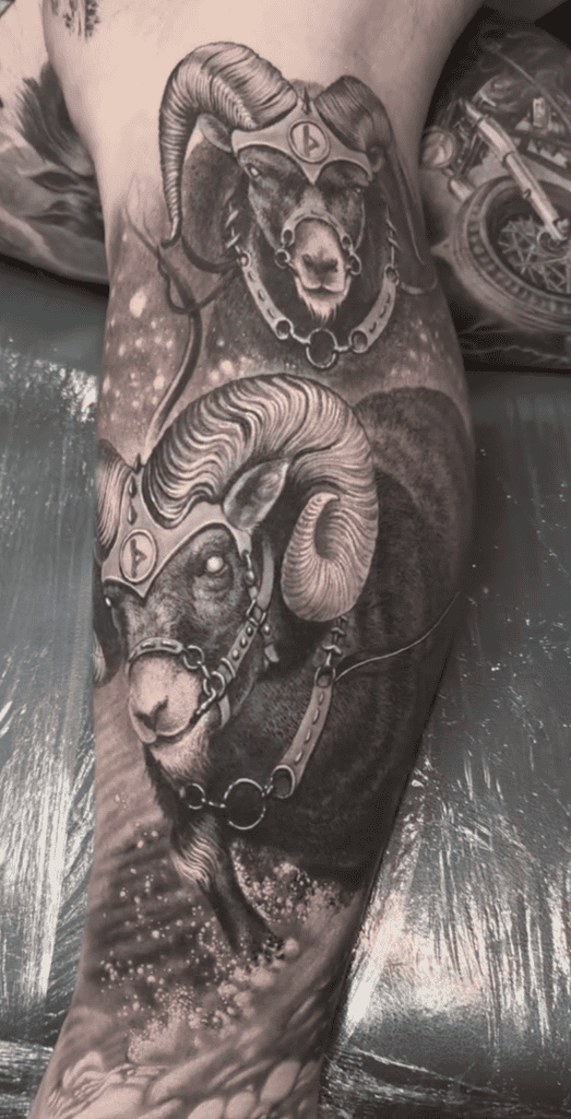 Tanngrisnir & Tanngnjóstr Goats Norse Mythology Tattoo
