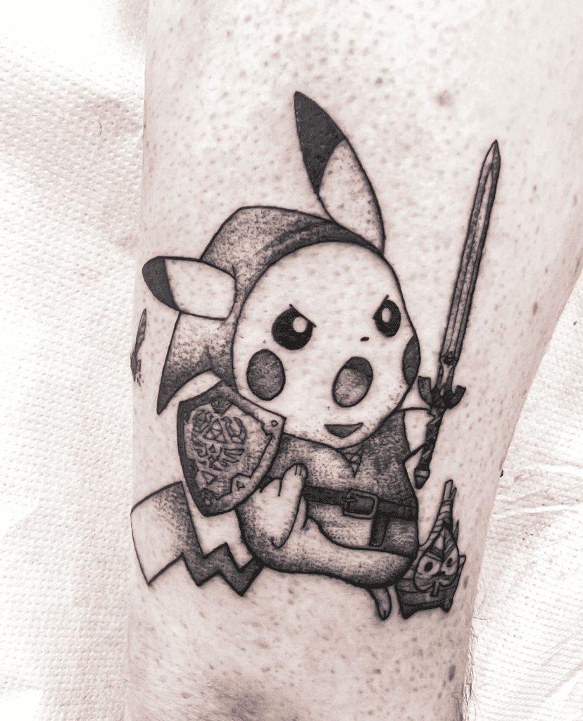 Zelda X Pokémon Pikachu Tattoo