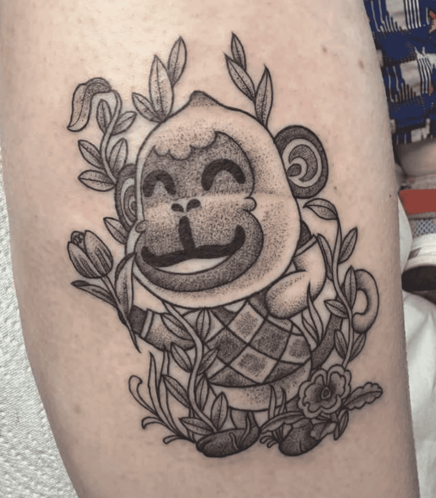 Animal Crossing Monkey Tattoo