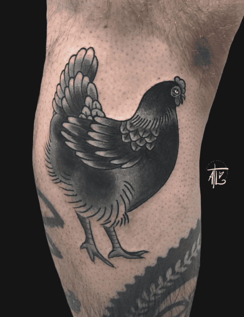 Ayam Cemani Chicken Tattoo