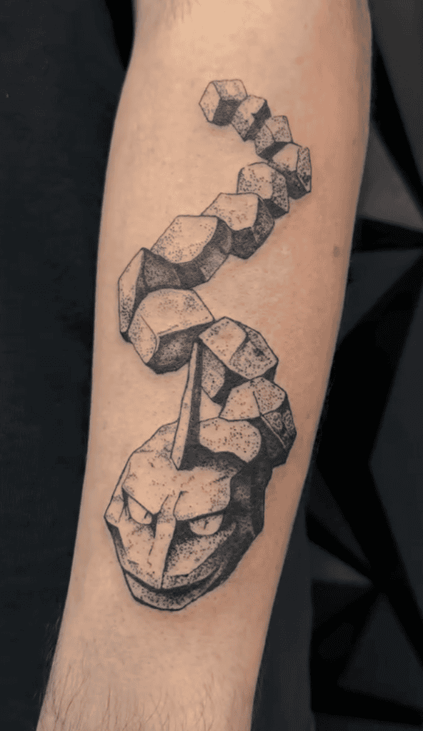 Brock’s Onix Snake Pokémon Anime Tattoo