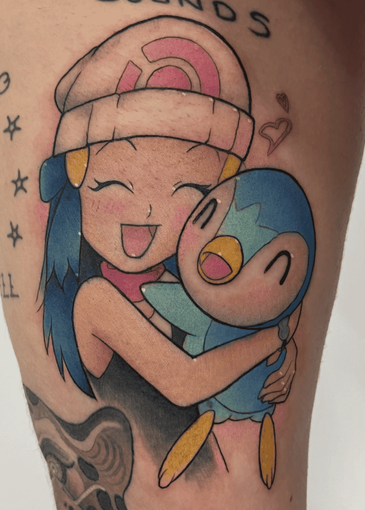 Dawn Hug Pokémon Anime Tattoo