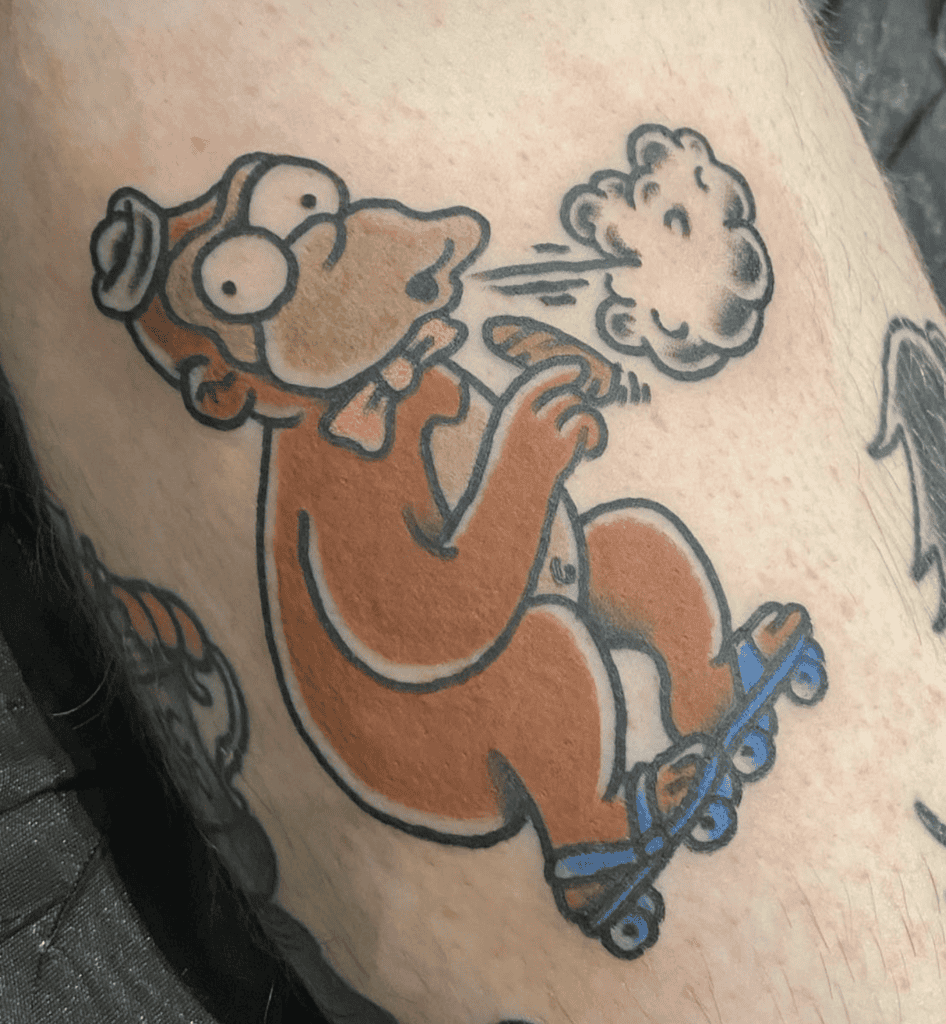 Mr Teeny Smoke Monkey Tattoo