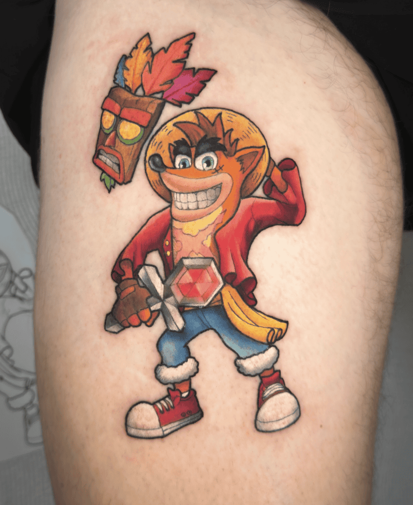 One Piece X Crash Bandicoot Tattoo