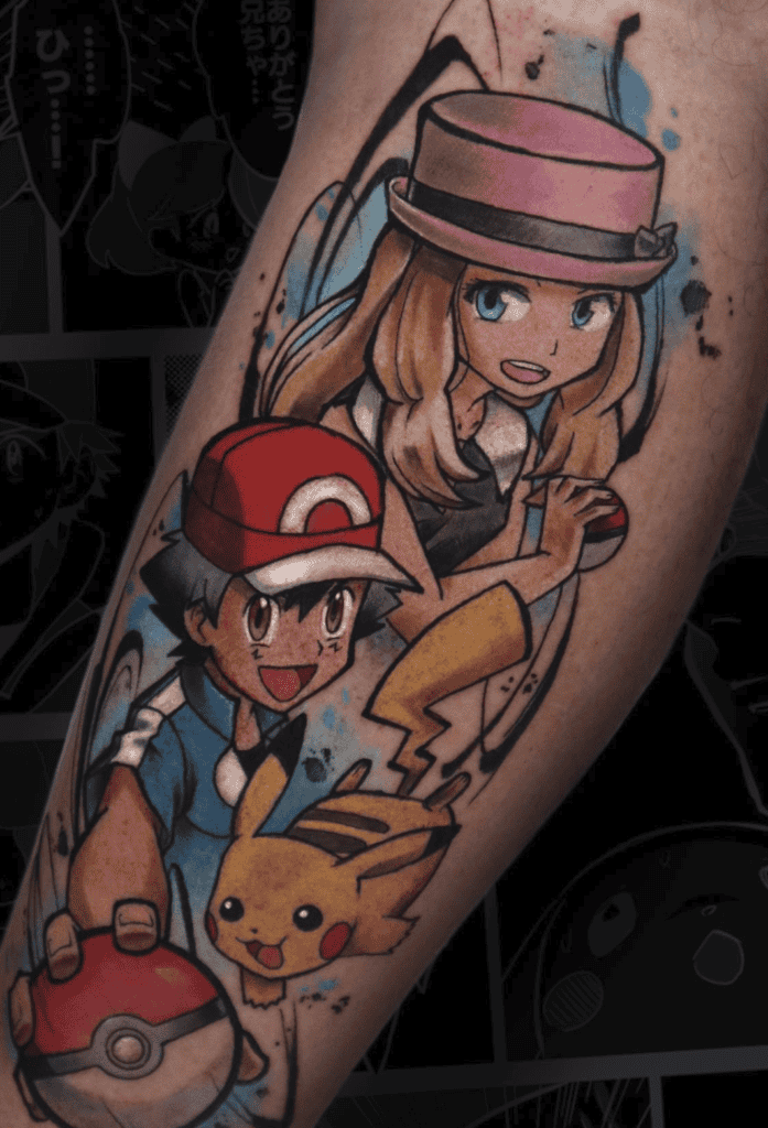 Serena Ash Pokémon Anime Tattoo