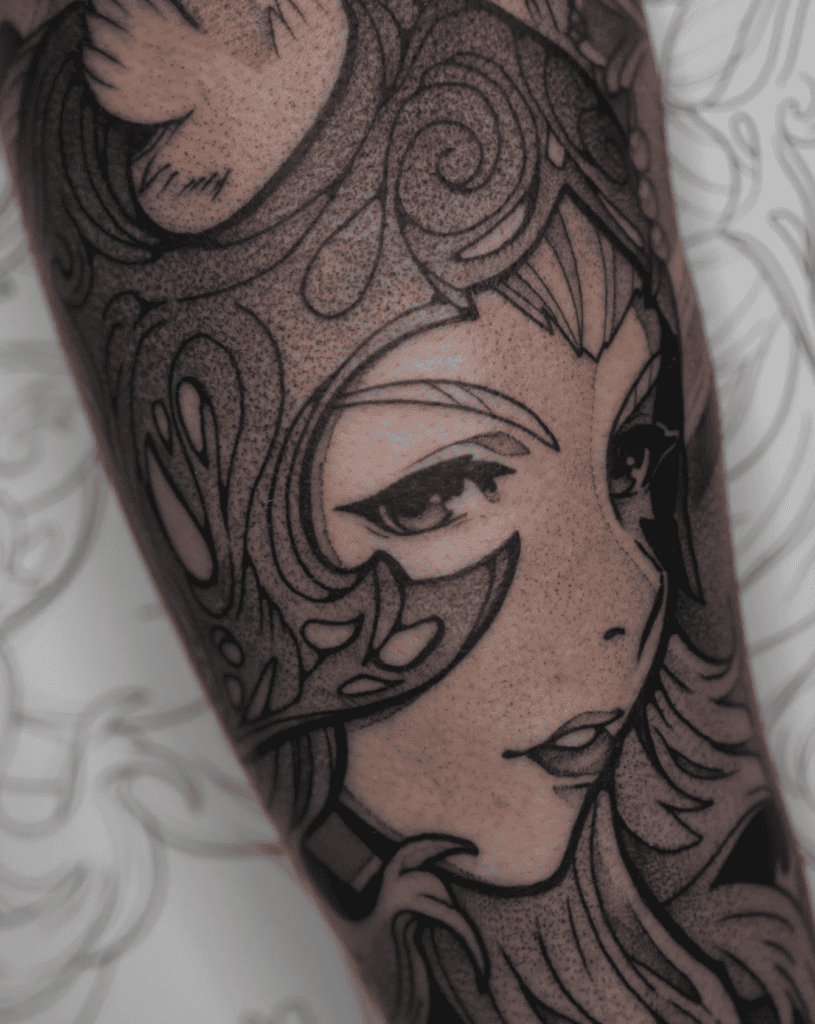 Fran Face Final Fantasy Tattoo