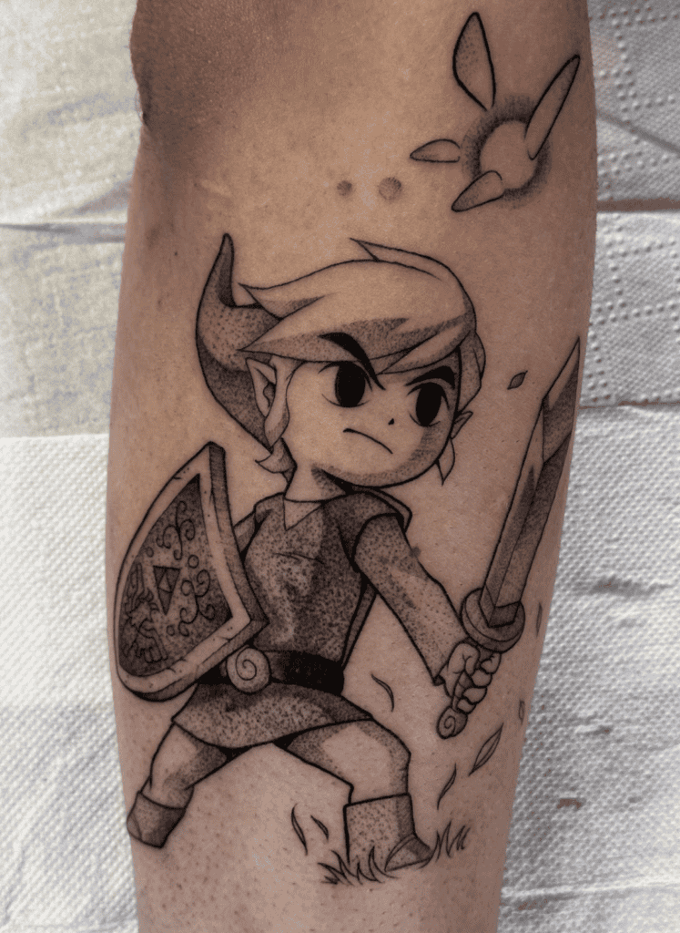 Hero of Winds Action Legend of Zelda Tattoo
