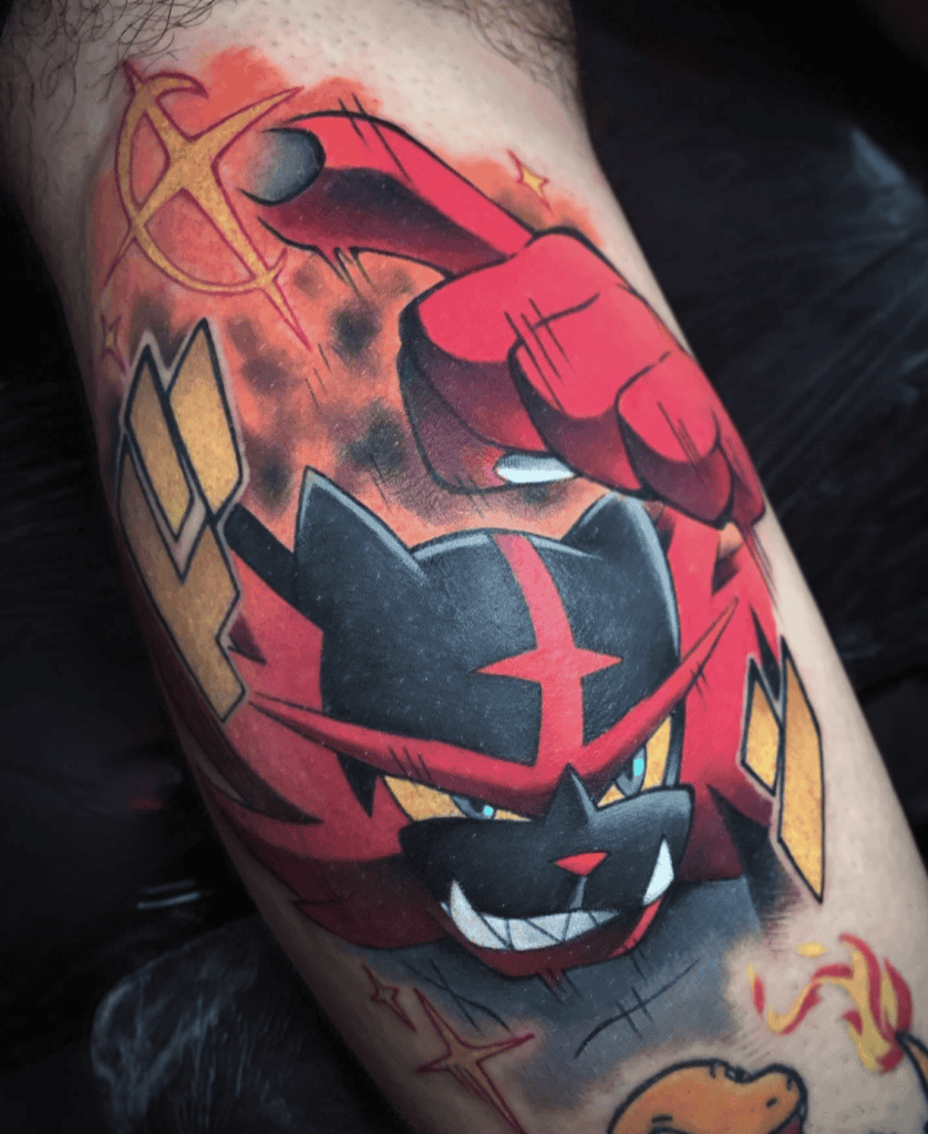 Incineroar Point Tiger Tattoo
