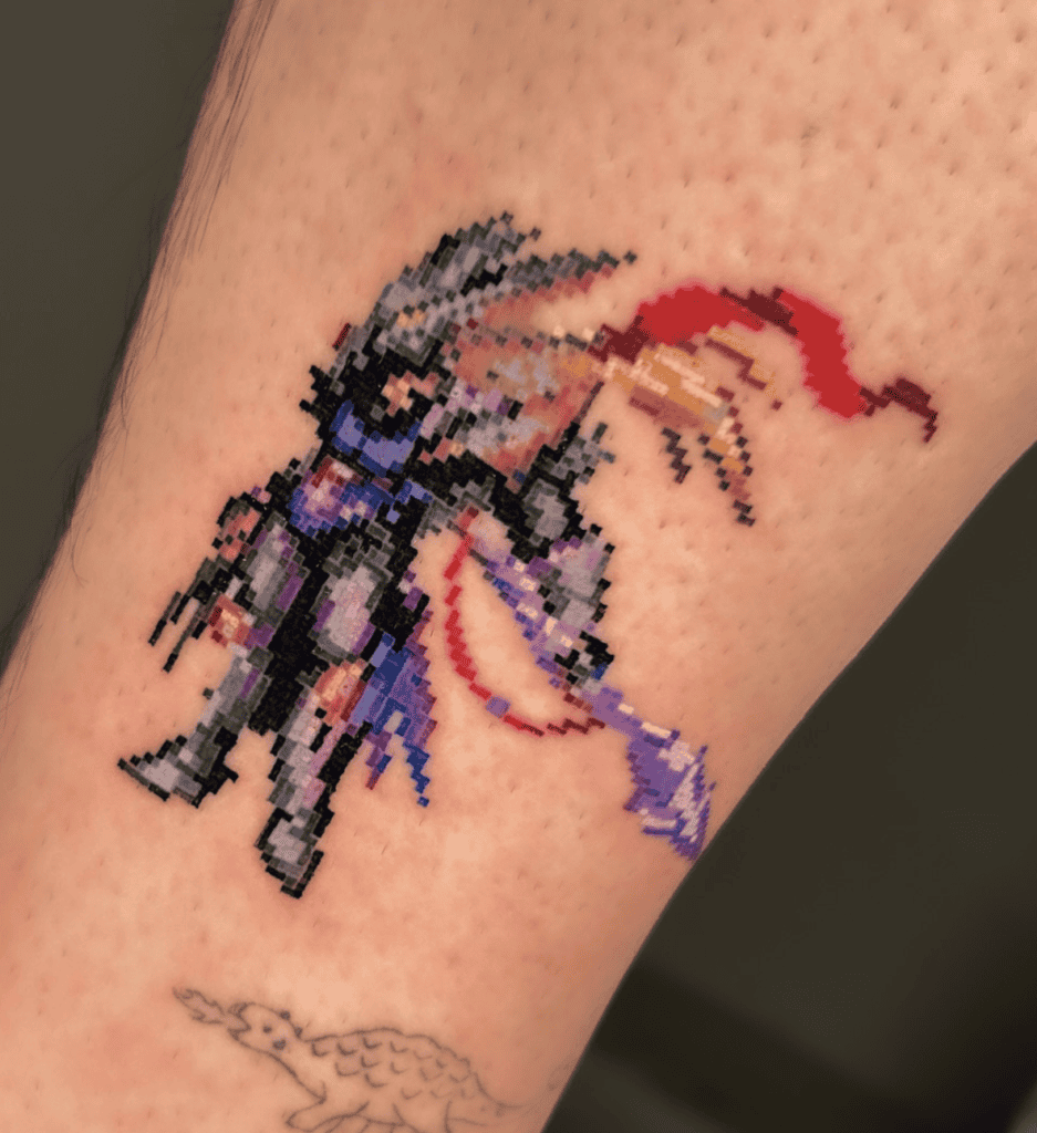 Kain Highwind Pixel Final Fantasy Tattoo
