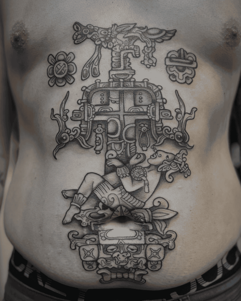 Kʼinich Janaabʼ Pakal King Mayan Mythology Tattoo